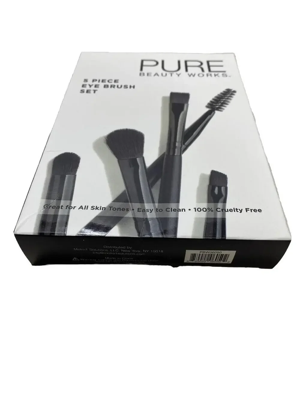 BRAND NEW Pure Beauty Works 5pc Black Eyebrow and Eye Blending Brush Set